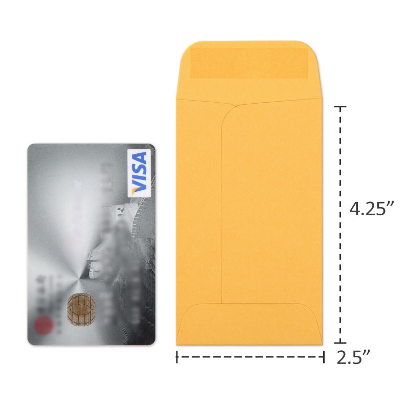 ValBox أظرف فال بوكس للعملات - أظرف أجزاء صغيرة مع لسان لاصق للاستخدام في المنزل أو الحديقة أو المكتب، أظرف بذور كرافت 500 في العلبة (بني، 3 (2.5x4.25 بوصة)) - Image 2